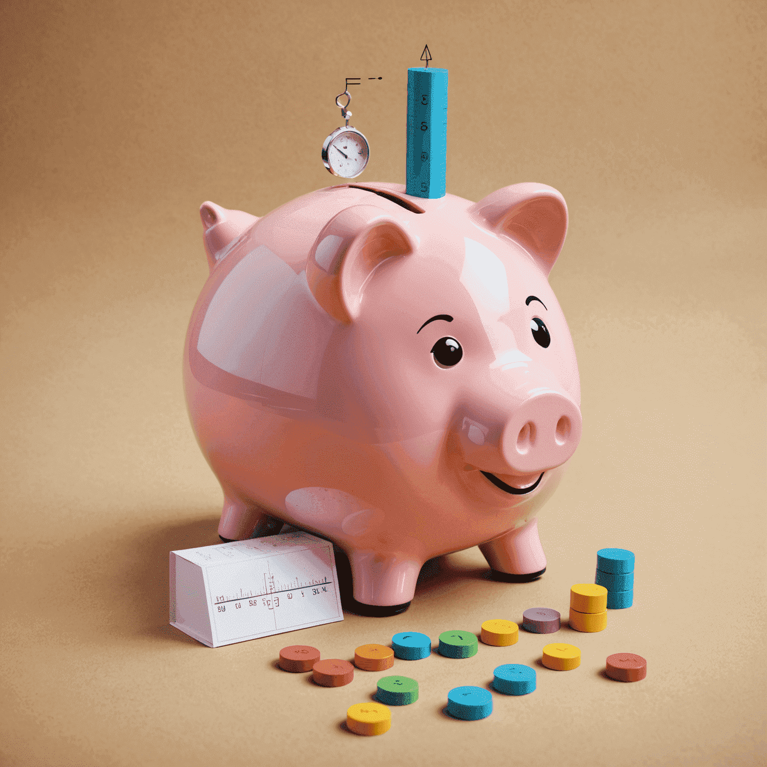 BriberyPlacebo logo - A stylized piggy bank with a growth chart