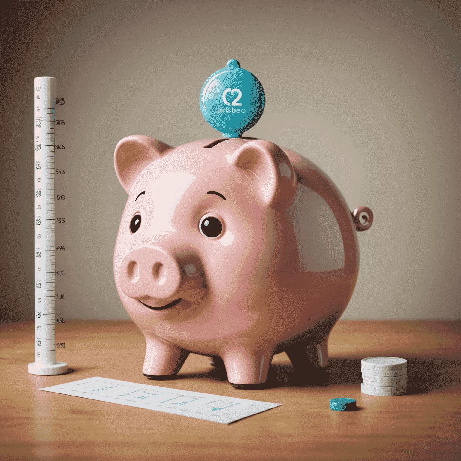 BriberyPlacebo logo - A stylized piggy bank with a growth chart