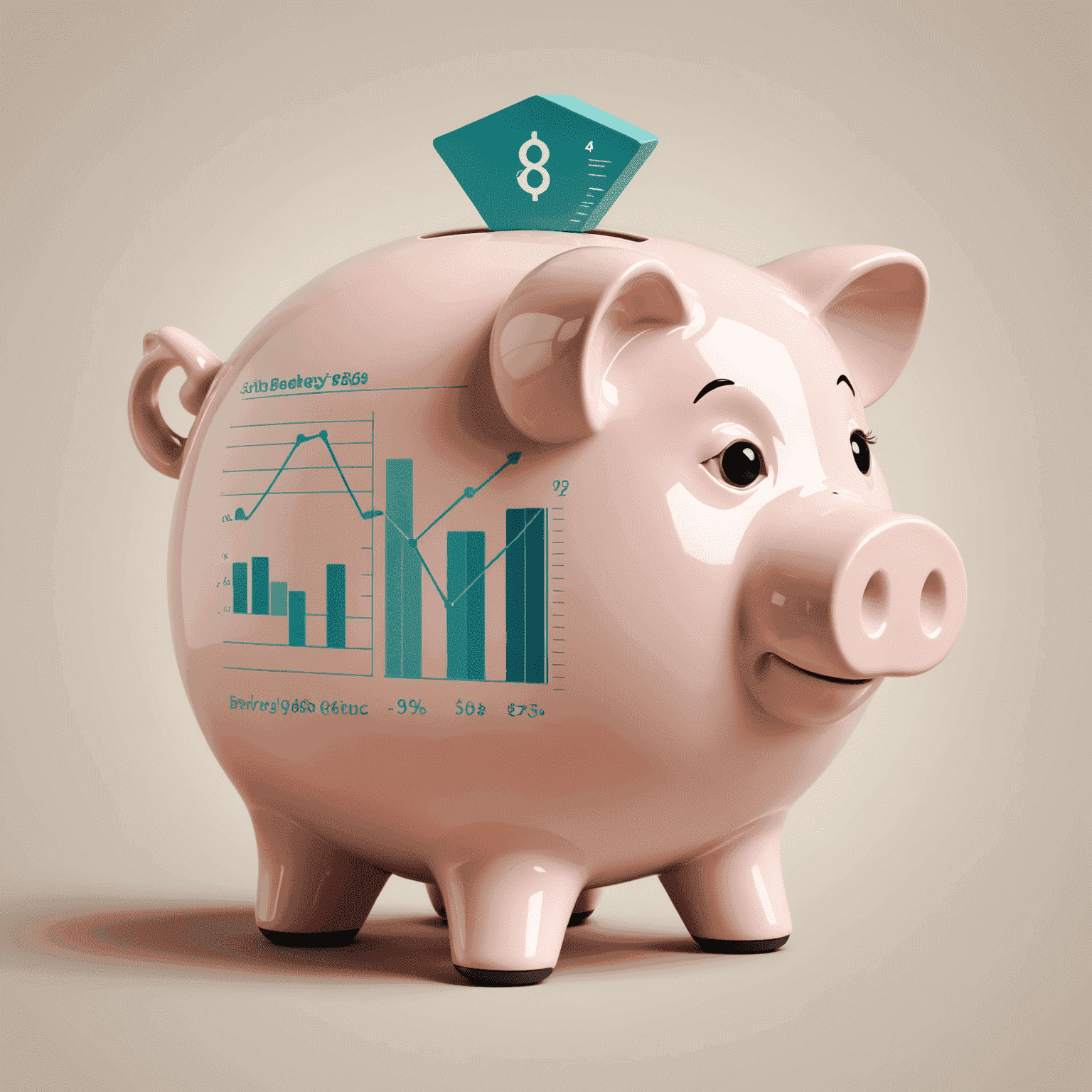 BriberyPlacebo logo - A stylized piggy bank with a growth chart