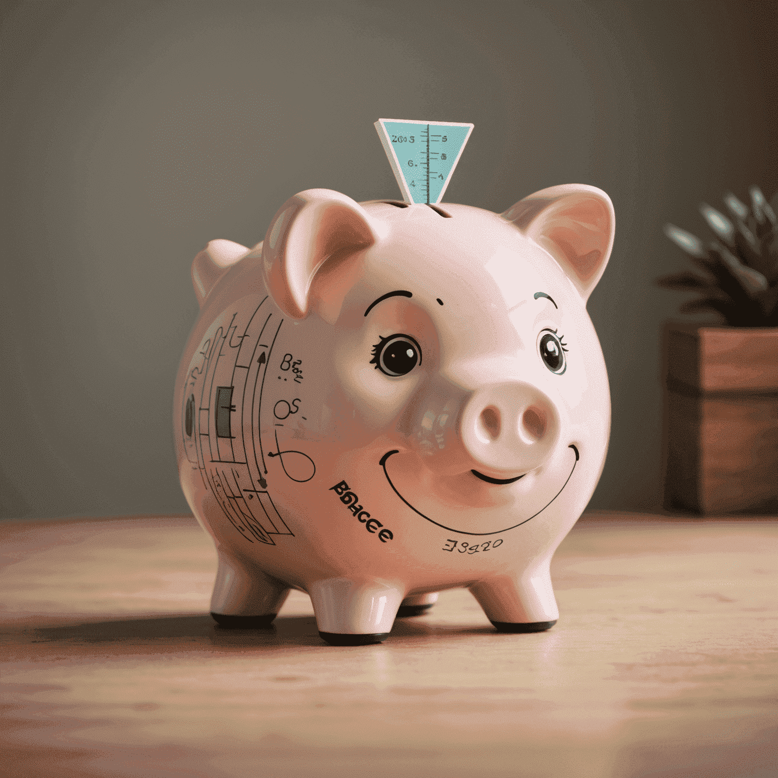 BriberyPlacebo logo - A stylized piggy bank with a growth chart