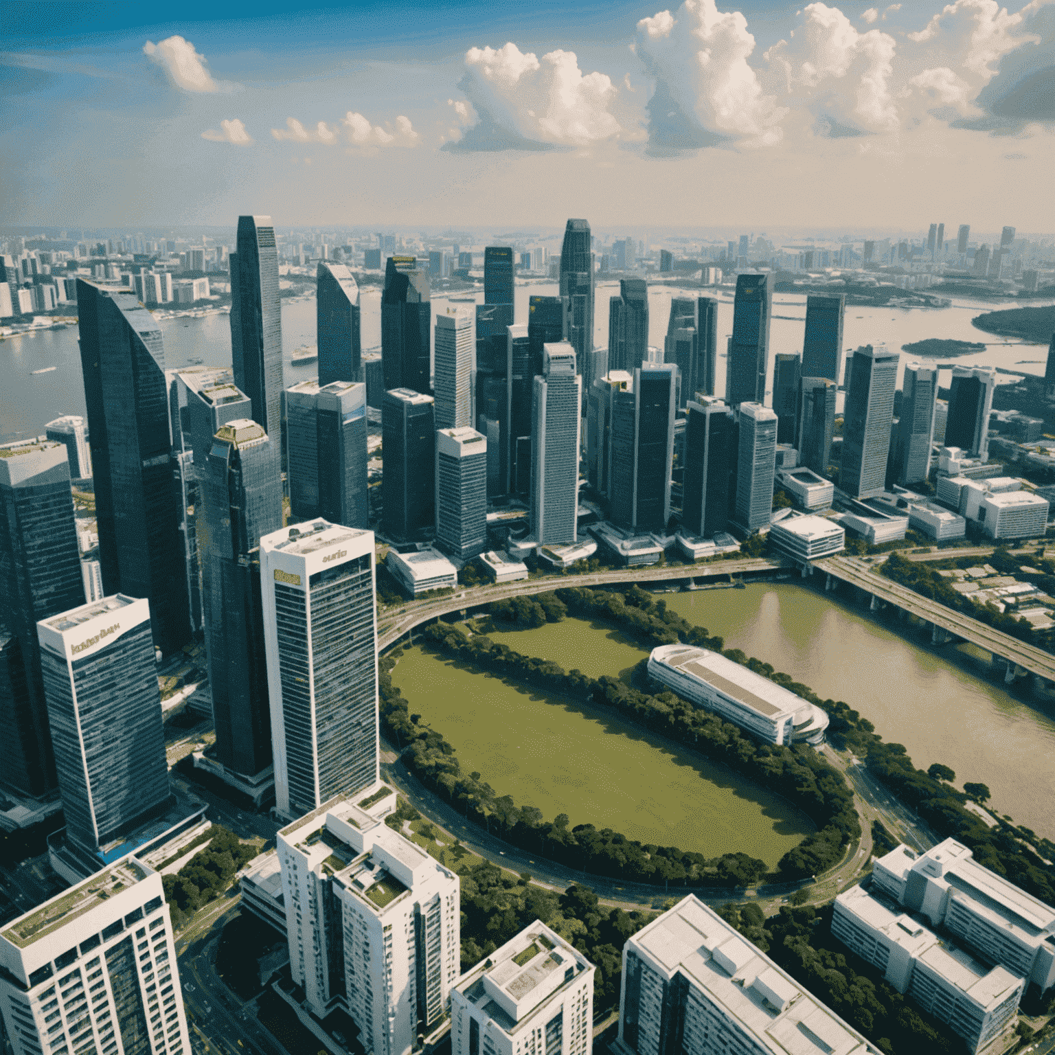 Aerial view of Singapore's skyline showcasing modern skyscrapers and residential areas, highlighting the vibrant real estate market