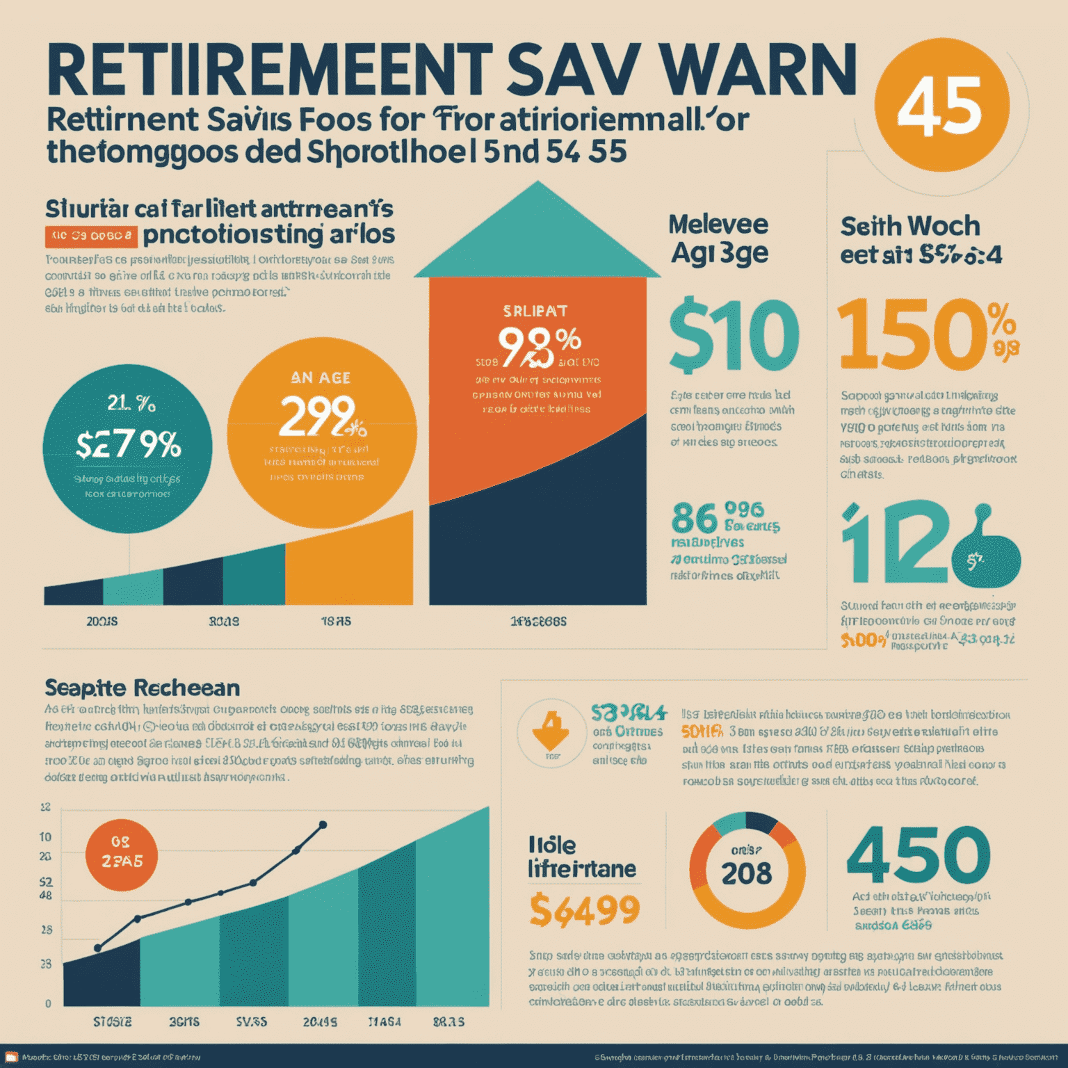 Infographic showing retirement savings growth projections for Singaporeans starting at age 35, 40, and 45