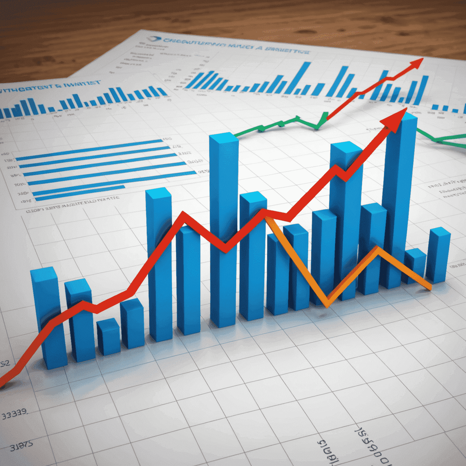 Dynamic stock market graph with upward trend, representing growth opportunities for investors